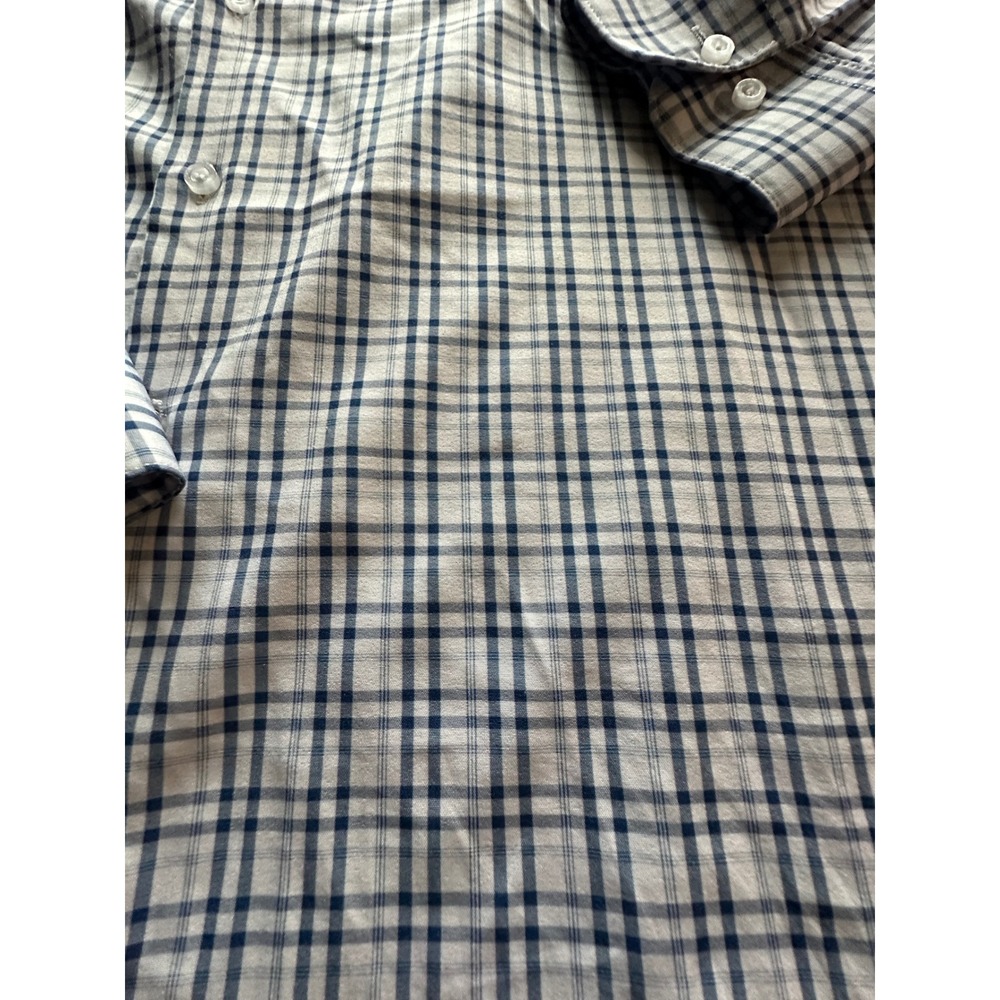 Nautica Mens Slim Fit‎ Plaid Button Down Shirt XL Blue White Collared Casual - Picture 2 of 5